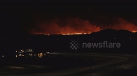 The new volcano eruption in Iceland. Footage taken from Grindavík, the evacuated town close to the eruption site.