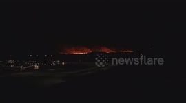 The new volcano eruption in Iceland. Footage taken from Grindavík, the evacuated town close to the eruption site.