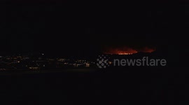 The new volcano eruption in Iceland. Footage taken from Grindavík, the evacuated town close to the eruption site.