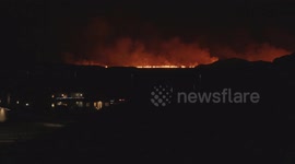 The new volcano eruption in Iceland. Footage taken from Grindavík, the evacuated town close to the eruption site.