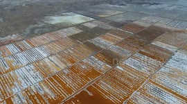 Stock footage: Qijiaojing Salt Chemical Factory in Hami, China