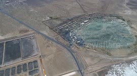 Stock footage: Qijiaojing Salt Chemical Factory Site in Hami, China