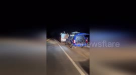 Amtrak Train and Truck Collision in California, USA