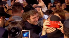 Javier Milei at the celebration of Hanukkah, the Feast of Light in Buenos Aires, Argentina