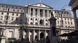 Archive footage of the Bank of England in London, UK