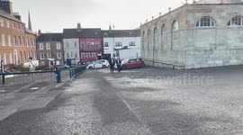 Donaldson and Aiken arrive for talks at Hillsborough Castle in UK