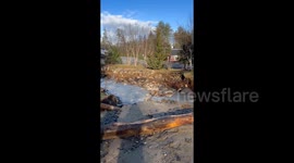 US: Flash Flooding Washes Away Road At Maine Ski Resort