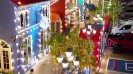 Fuel station transformed into flashy Christmas wonderland in Thailand