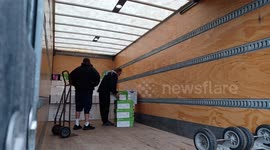 Collecting donations for the food bank in Vancouver, BC, Canada