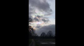 Driver jumps out car to capture Aurora Borealis in Suffolk December 2023 on phone