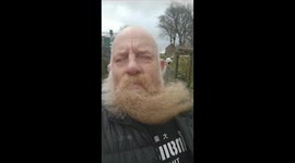 Storm pia in England : Man films himself showing when he came out to find the bins blown over and sever winds of 70mph