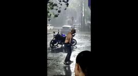 Drenched delight: El Chuchu's unapologetic rain dance in Monte Grande