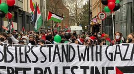 “While you’re shopping, bombs are dropping”. Pro-Palestine protesters march through London’s shopping district.