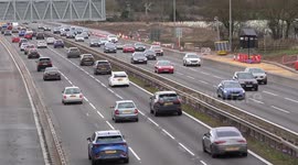 Traffic on the M42 as travellers are warned of transport disruption during Christmas getaway weekend in UK