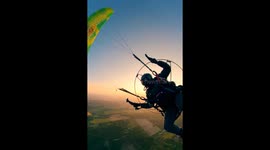 Paramotor Catches Sky Trash