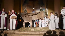 Living Nativity play at Our Lady of Hope Church, Coal Township, Pennsylvania