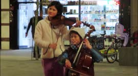Young Children Busking for Christmas Money - Adorable Buskers Inspire!