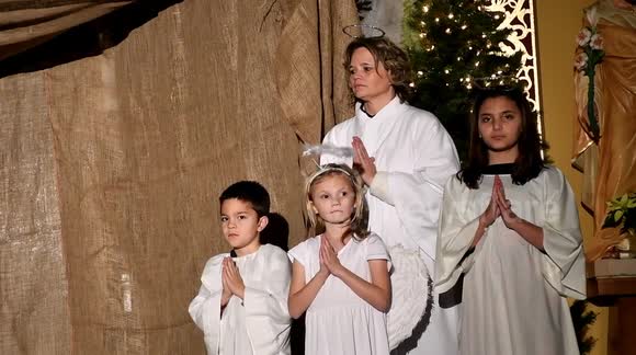 live Nativity play shows true meaning of Christmas at Our Lady of Hope Church, Coal Township, Pennsylvania