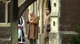 Royal family members leave church after a Christmas Day service in Sandringham, UK