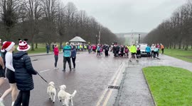 Christmas Day Parkrun takes place at Stormont in Belfast, UK