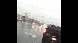 Traffic lights sway perilously during storm