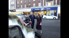 Geri Halliwell arrives at the private view launch of the Stones exhibition Exhibitionism at the Saachi Gallery , Sloane Square ,Chelsea, London