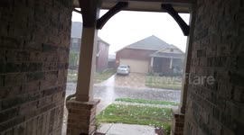 Giant hail stones hit Wylie, Texas