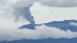 Eruption Mount Marapi From Batusangkar Regency, West Sumatra, Indonesia on December 26,2023.