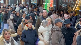 Iconic London department store Harrods opens doors to long queue of customers on Boxing Day