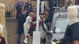 Queen Camilla’s sister leaves Westminster Abbey on Coronation Day