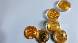 Stockshots: Bitcoin Coins in Yichang, China