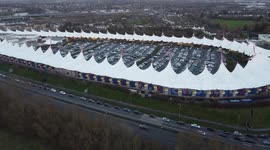Traffic queues to get in to Ashford Designer Outlet for Boxing Day sales in UK