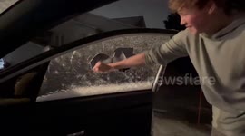 Christmas ice storm leaves frozen over windows in North Dakota