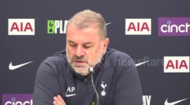 Ange Postecoglou speaks at press conference in Enfield, UK