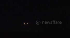 Air defense work against Shahed drones, fire in the sky