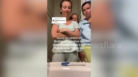 Moment woman reveals she is pregnant - in front of shocked sisters