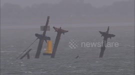 Storm Gerrit causes rare below zero low tide in Kent, UK