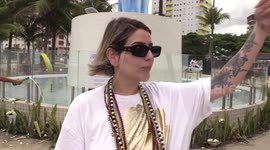 People pray and light candles at the statue of Iemanja in Praia Grande, Brazil (copy)
