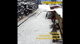 Ice Nearly Crushes Men