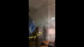 Storm Gerrit Hail Stone on Criccieth Coast North Wales