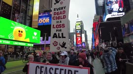 Israel–Hamas conflict protest at Times Square in New York, USA
