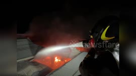 Extinhuishing of the Massive Fire in The Province of Potenza, Italy