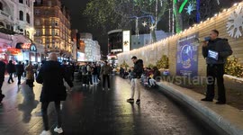 Beware Sexy Ladies shouts a lone protestor in Leicester Square who was protesting sexy ladies and warning men away from them