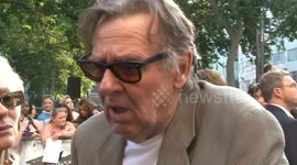 Archive footage of Tom Wilkinson in London, UK following his passing