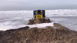 Sand Barriers Are Built To Resist Strom in Ventura County, USA