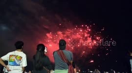 Taken on Beach road at Pattaya, Thailand, They put on a wonderful fireworks display to welcome the new year of 2024