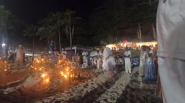 Rio de Janeiro, Brazil December 31, 2023. The origin of the traditional New Year's Eve party on the beaches of Brazil comes from African-based religions.