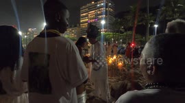 Rio de Janeiro, Brazil December 31, 2023. The origin of the traditional New Year's Eve party on the beaches of Brazil comes from African-based religions.