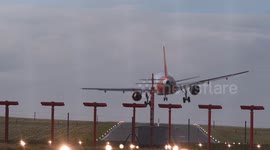 Pilots struggle to land aircraft at Bristol Airport against Storm Henk crosswinds