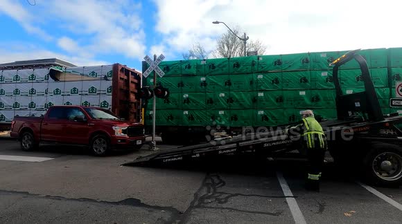 Pickup Truck v train at 3rd and Market Street, Sunbury, Pennsylvania
